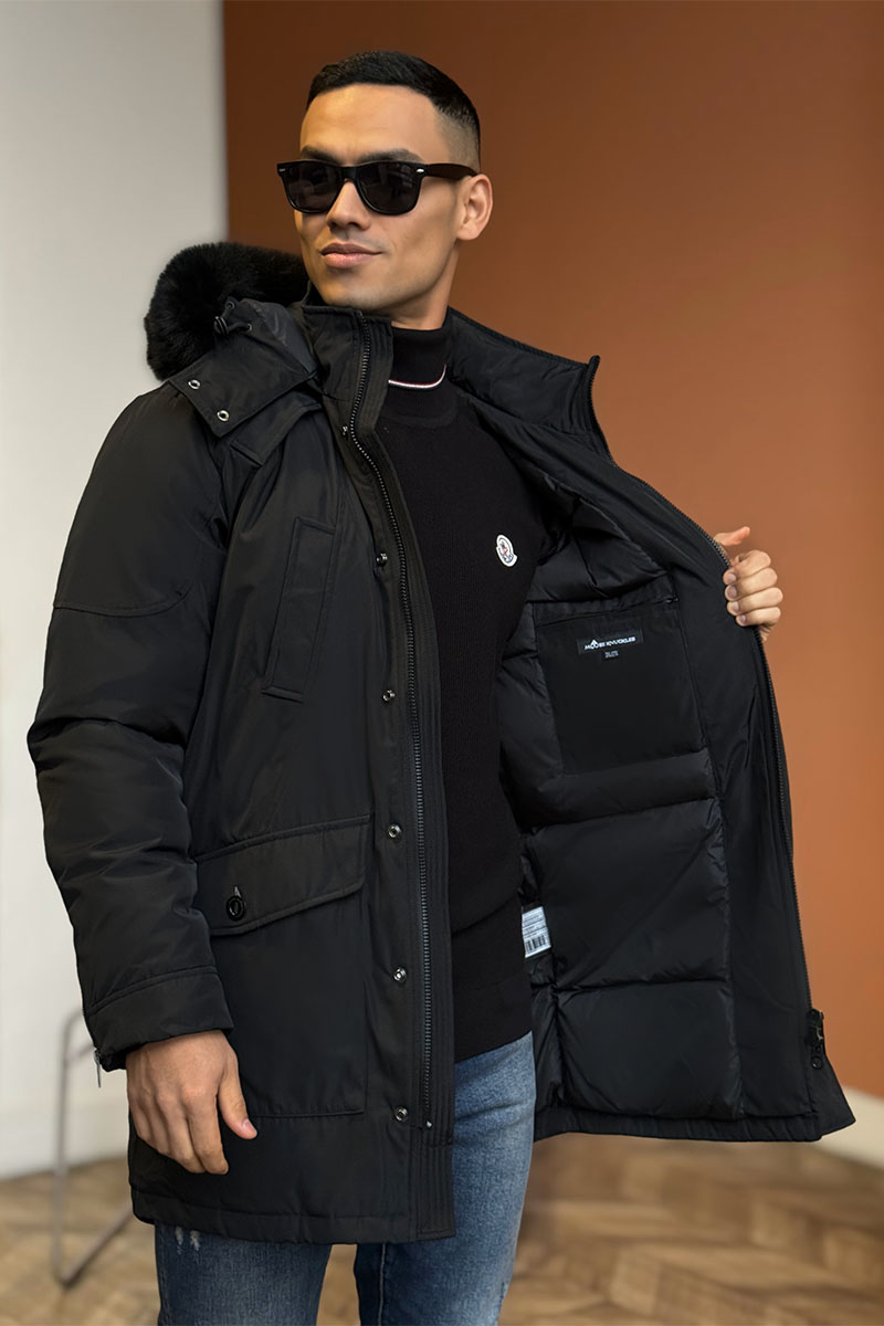 Designer Clothing Парка чёрного цвета Moose Knuckles Gold Series Stag Lake 