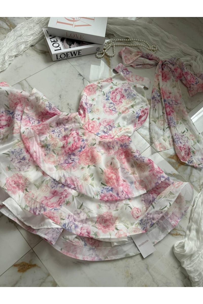 Zimmermann Женское платье с бантом Zimmermann розового цвета