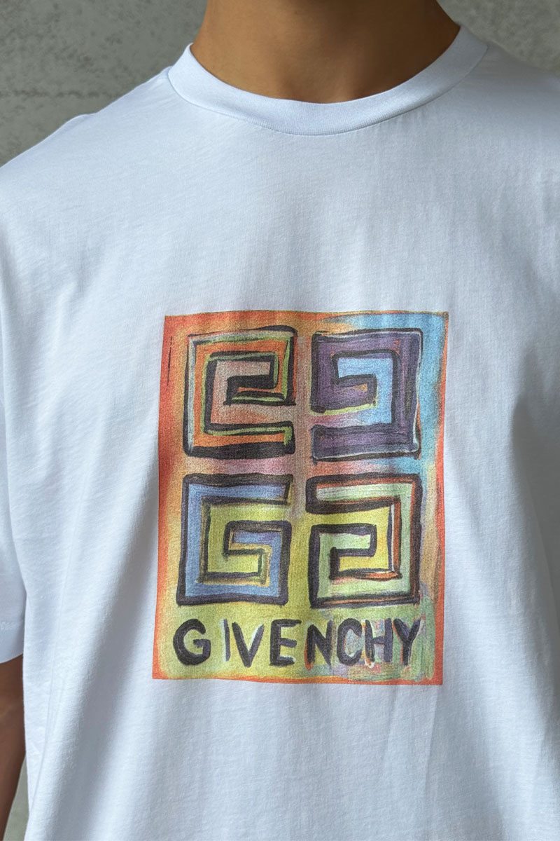 Givenchy Белая оверсайз футболка 4G Sun Print
