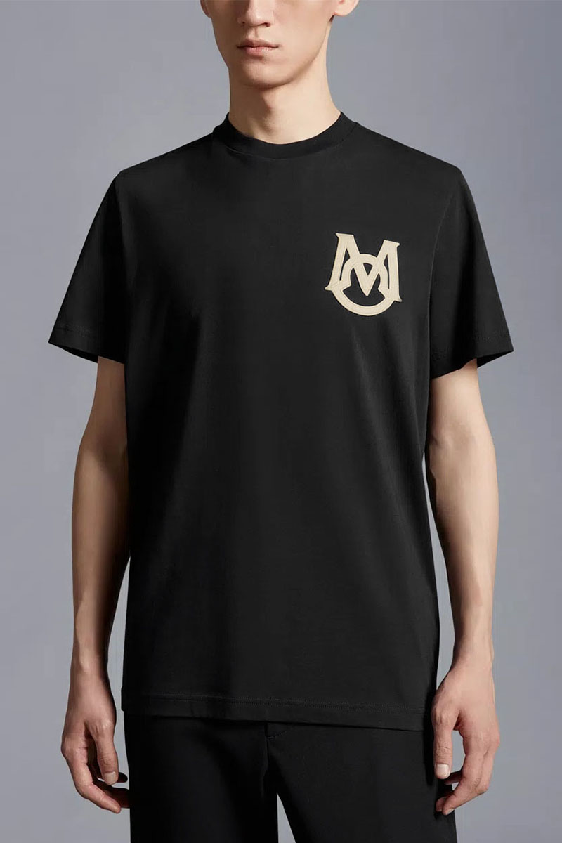 Moncler Мужская чёрная футболка monogram 