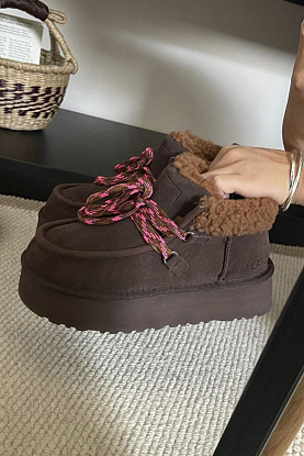 Женские замшевые ботинки с мехом Funkarra Cabin Cuff - Brown