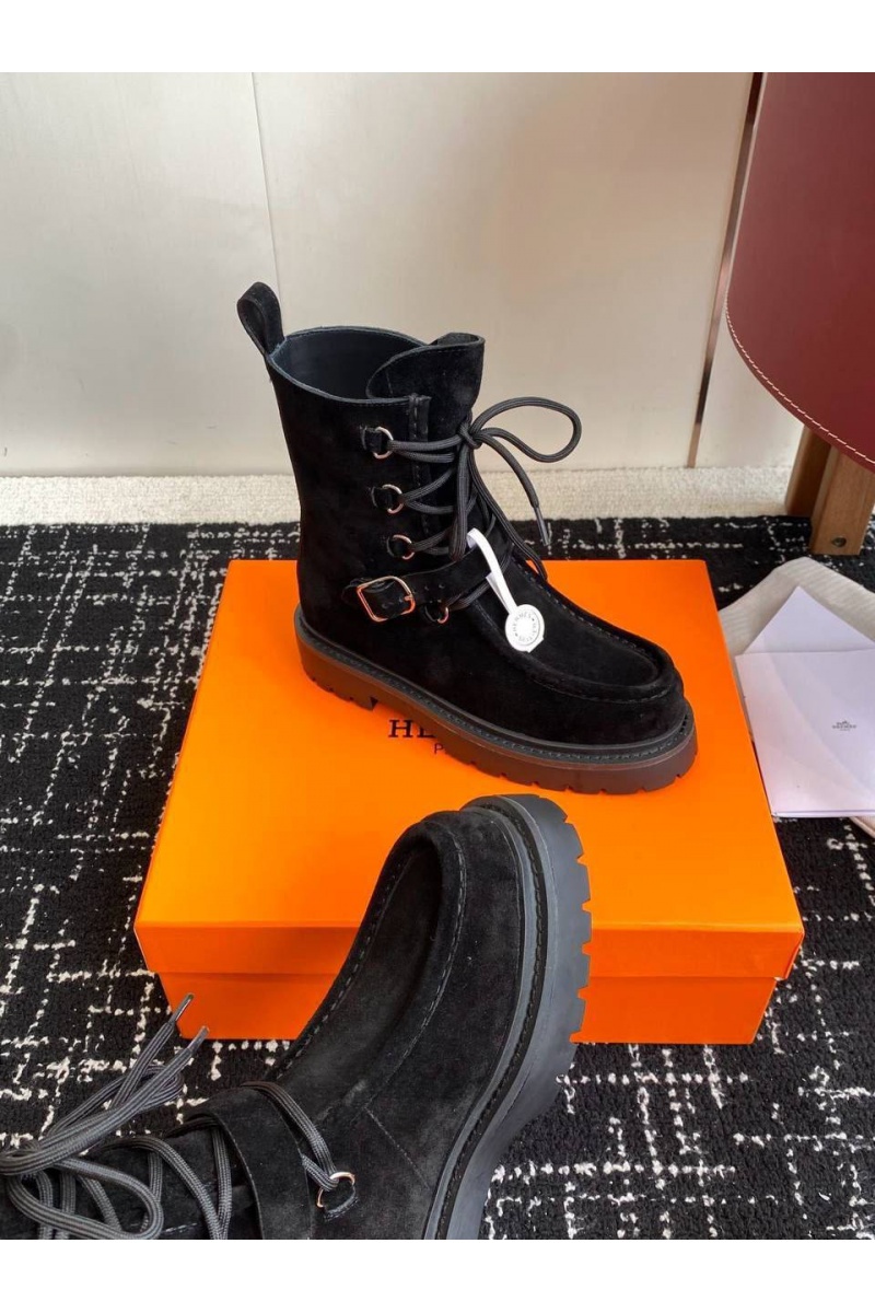 Hermes Женские замшевые ботинки Land Ankle premium