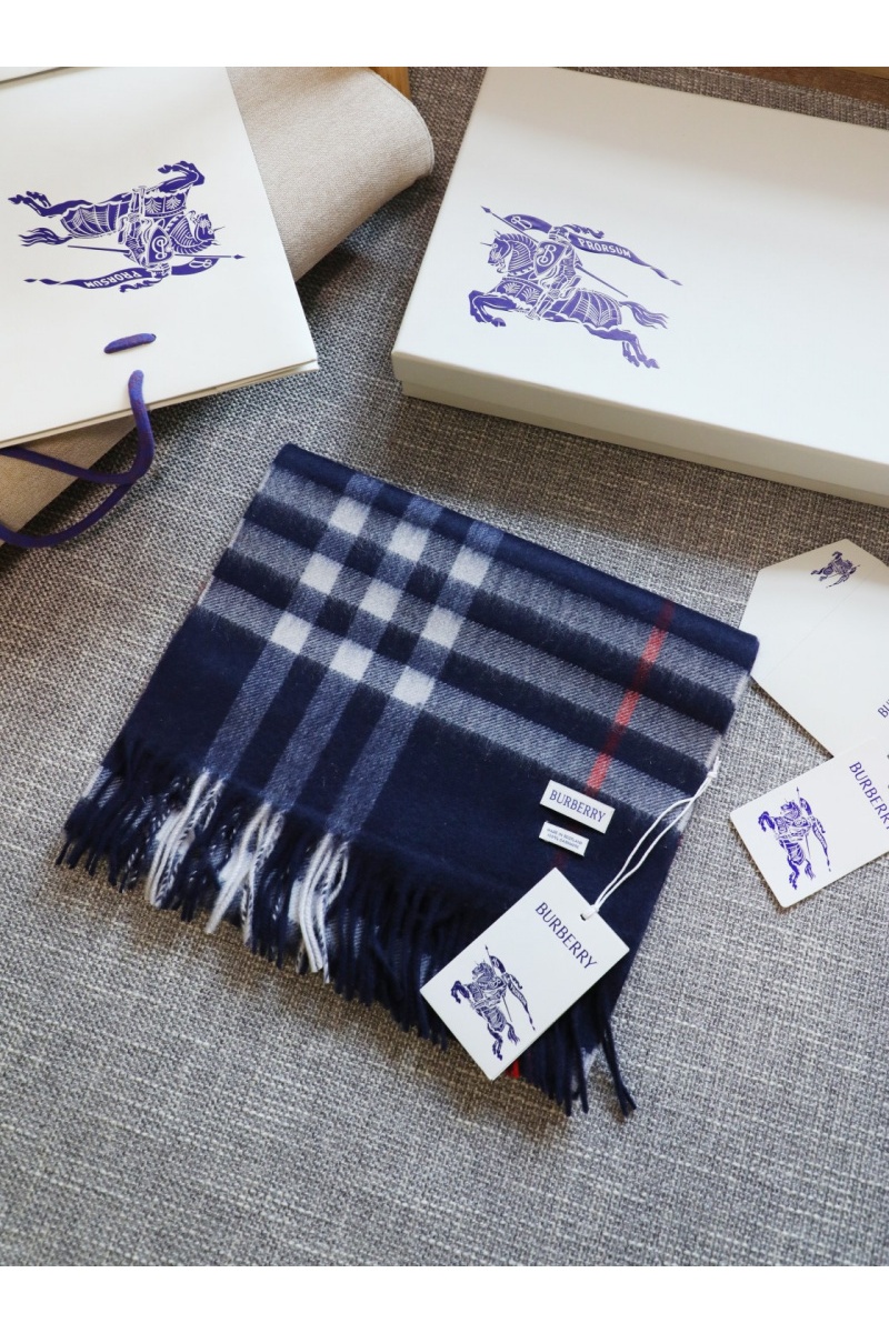 Burberry Шарф two-tone Check premium 168x30 см - Navy
