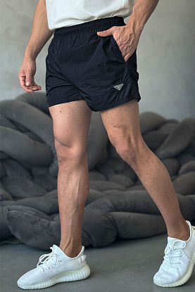 Мужские синие шорты logo-plaque 