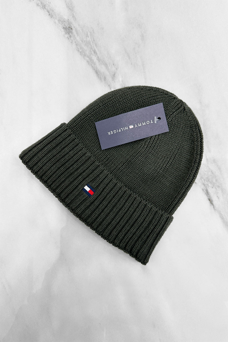 Tommy Hilfiger Шапка цвета хаки essential flag 