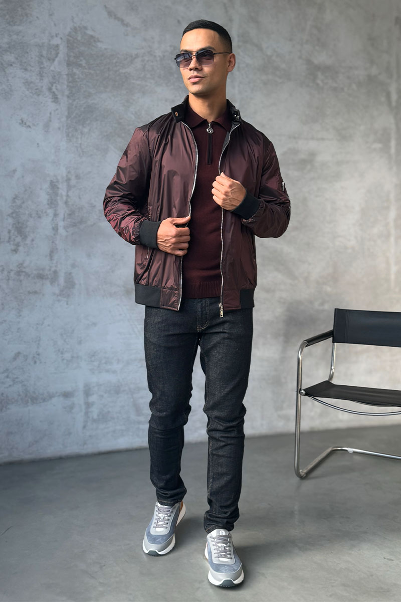 Prada Двусторонняя ветровка logo-plaque - Red / Black 