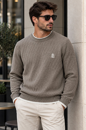 Мужской свитер premium - Brown