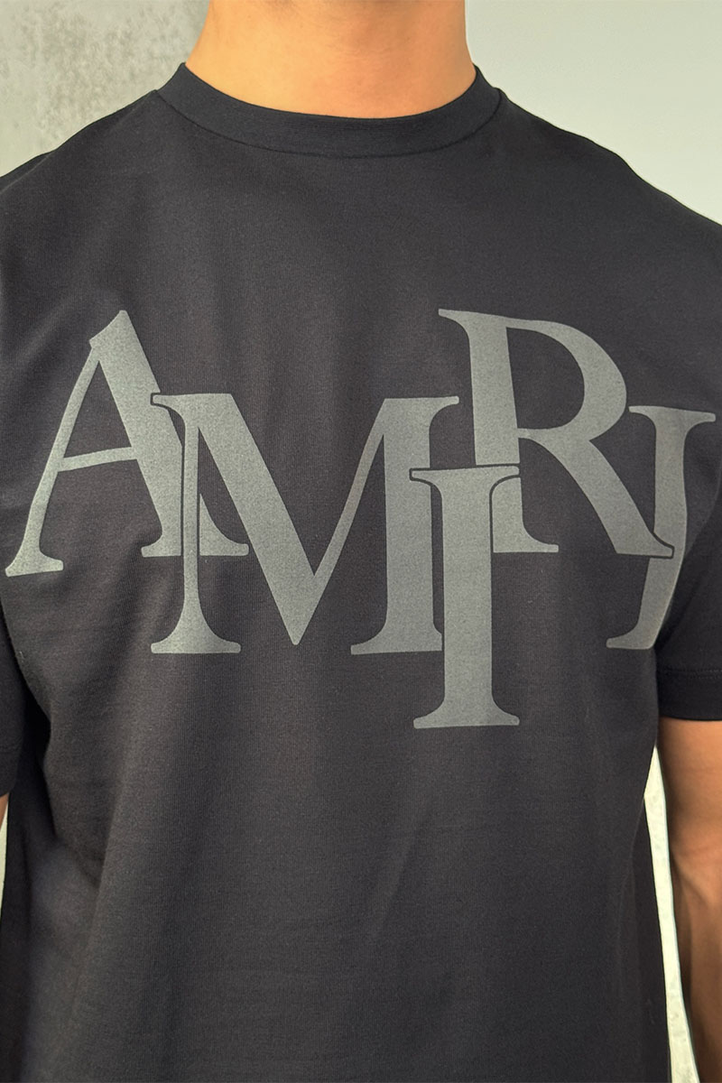 Amiri Футболка чёрного цвета staggered logo