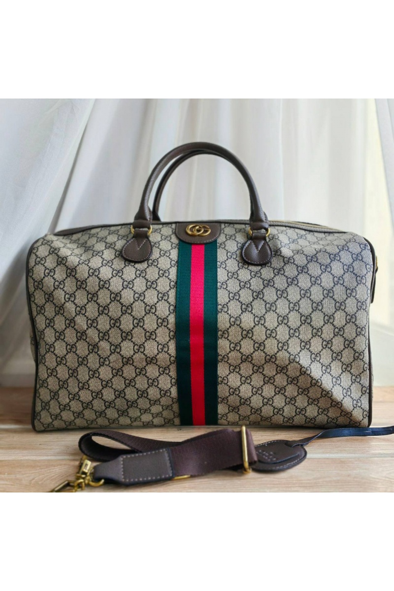 Gucci Кожаная дорожная сумка GG monogram 45x28 см