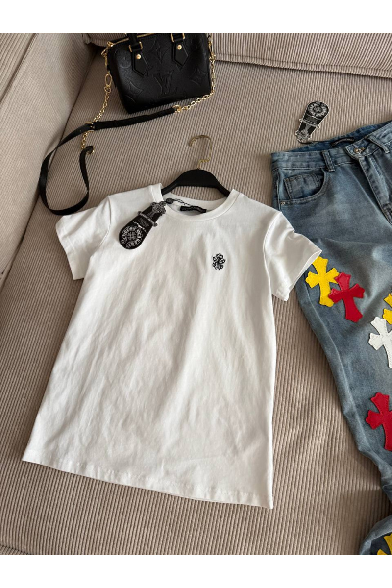 Chrome Hearts Женская белая футболка premium