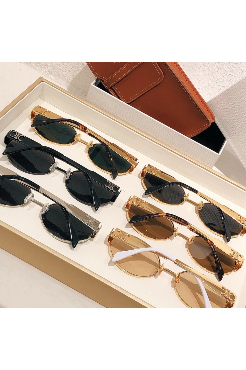 Celine Солнцезащитные очки Celine Triomphe Metal с зеркальными линзами