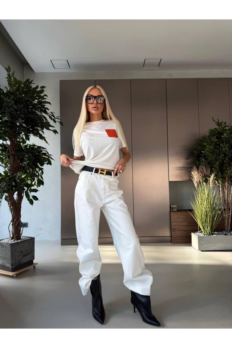 Hermes Женские белые джинсы Hermes premium