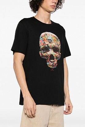 Чёрная футболка Sticker Skull print