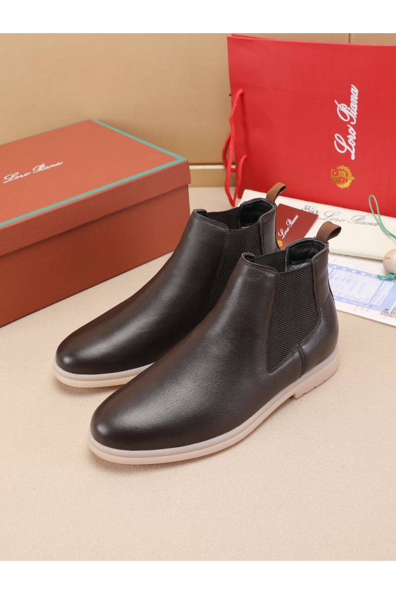 Loro Piana Кожаные ботинки с мехом 