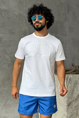 Белая футболка Milano Italia logo-embossed