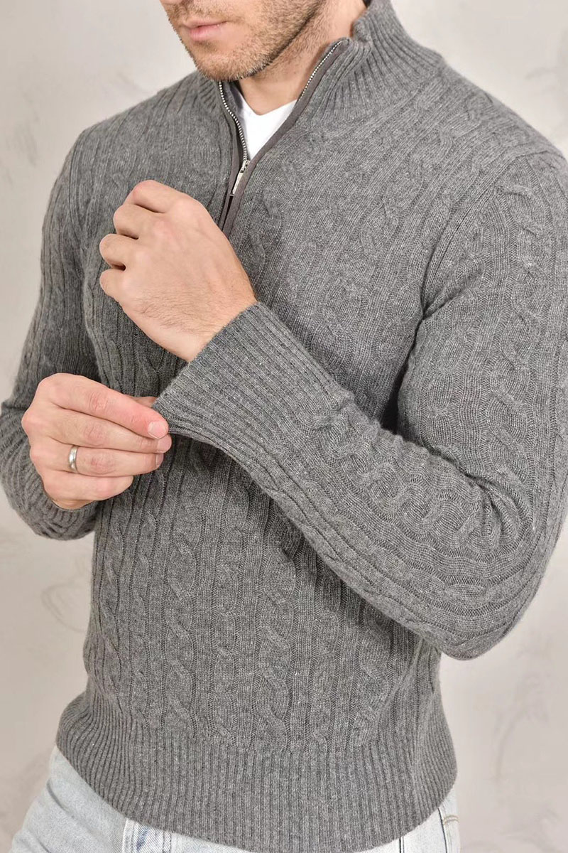 Loro Piana Кашемировый свитер Premium zip-neck - Dark Grey