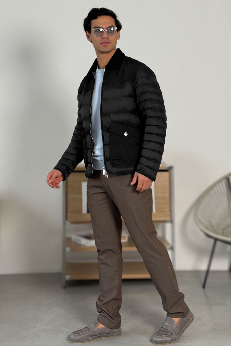 Burberry Чёрная пуховая куртка London England logo-patch