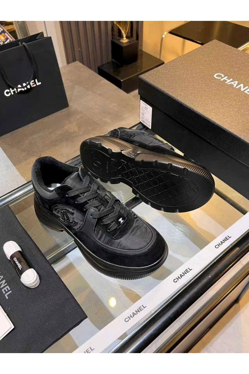 Chаnеl Чёрные женские кроссовки premium