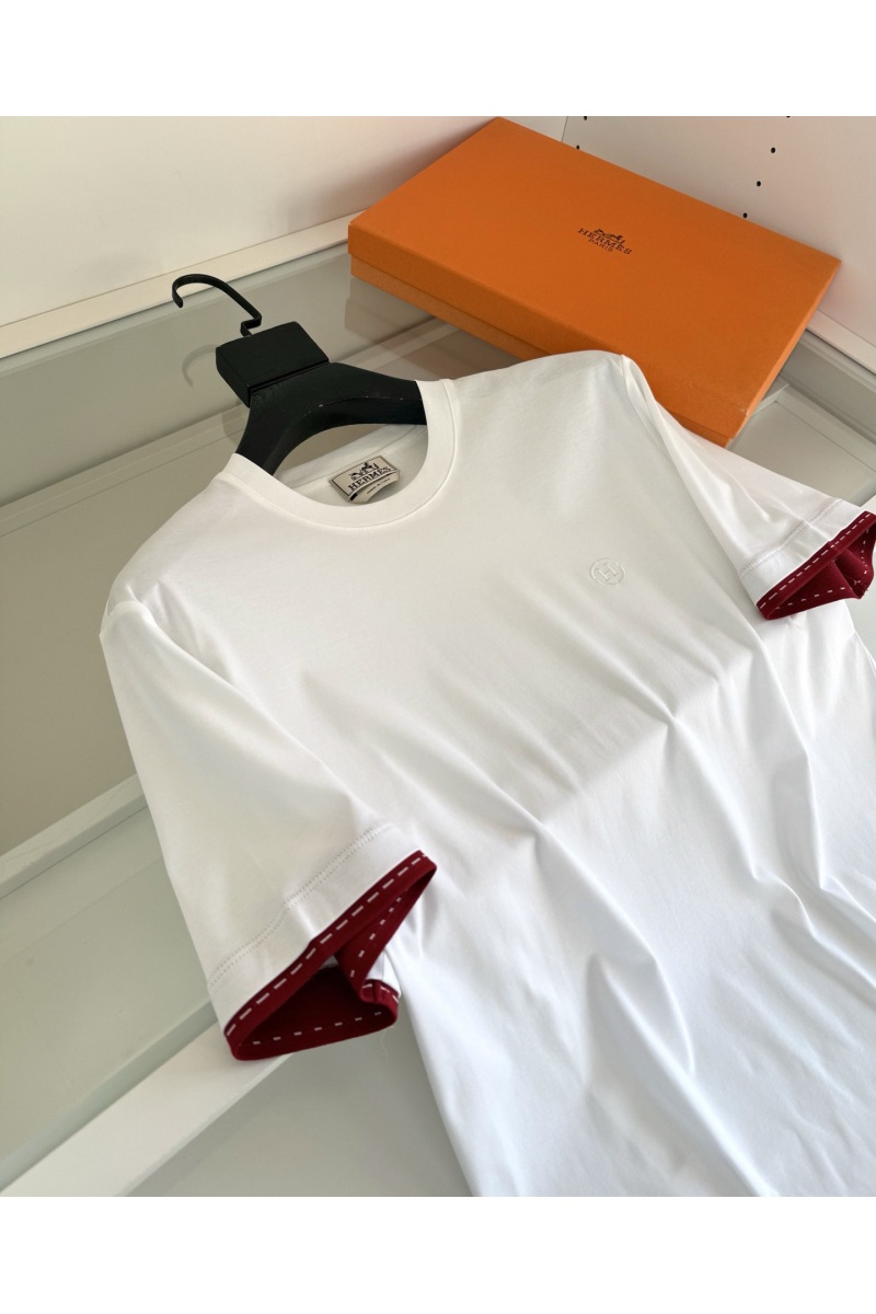Hermes Мужская белая футболка premium