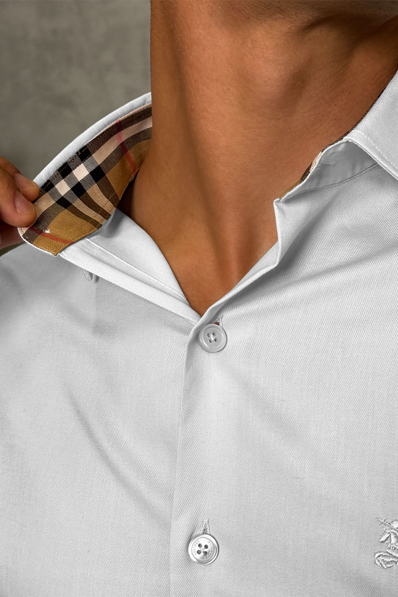 Burberry Мужская рубашка logo-embroidered - White 