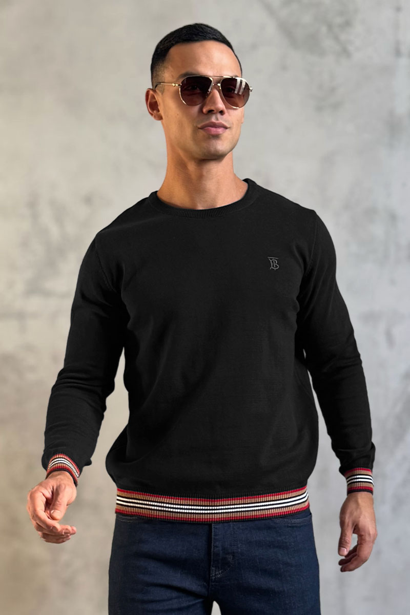 Burberry Мужской джемпер TB logo embroidered - Black
