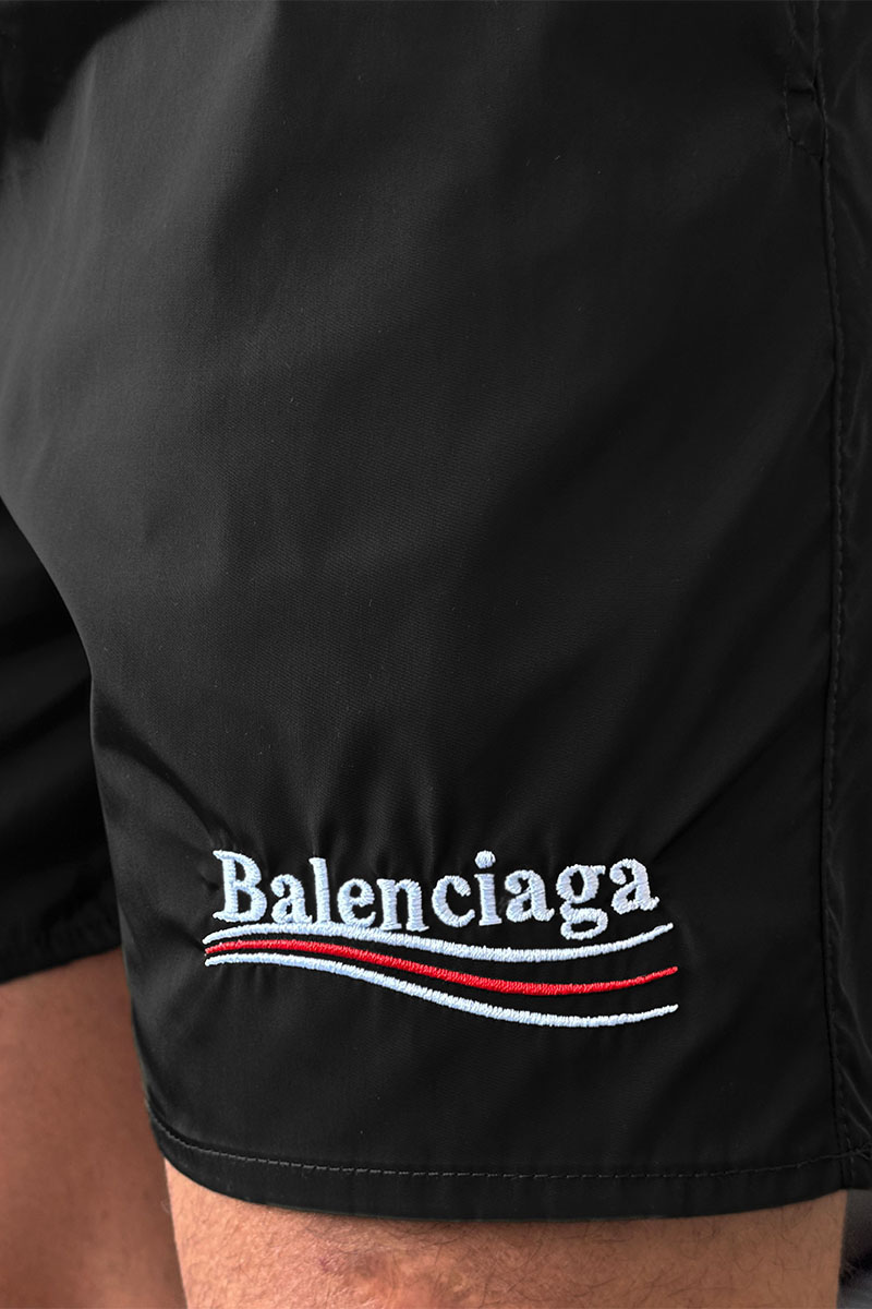 Balenciaga Чёрные шорты Political Campaign logo 