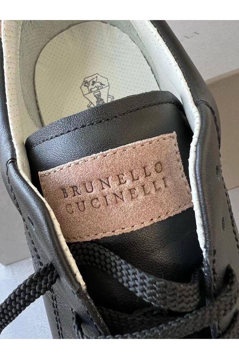 Designer Чёрные кожаные кроссовки  