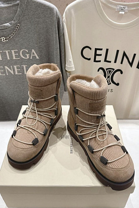 Женские ботинки с мехом  premium - Beige