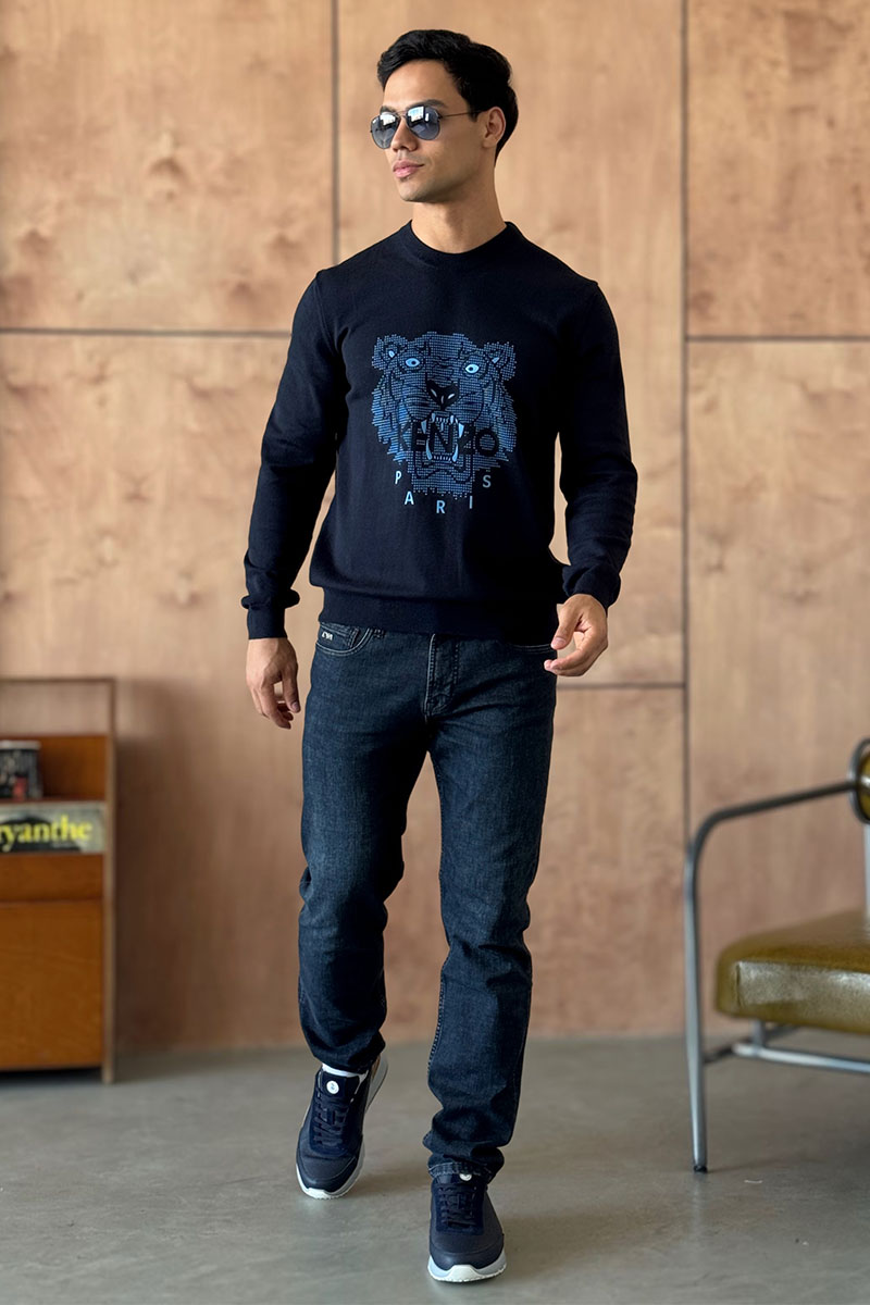 Kenzo Тёмно-синий свитшот Tiger motif