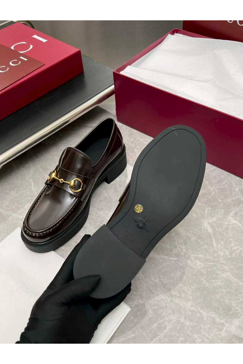 Gucci Женские кожаные лоферы Horsebit premium