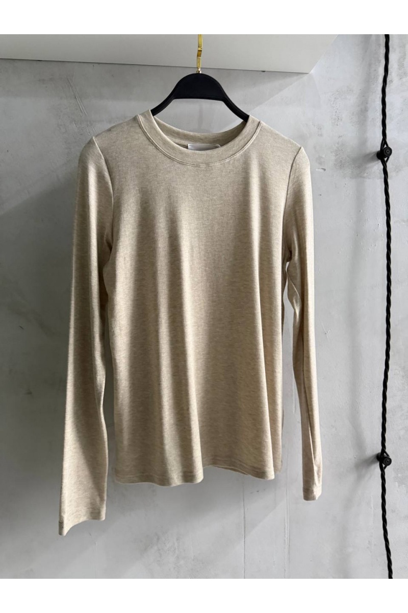 Designer Clothing Женский лонгслив бежевого цвета The Row premium
