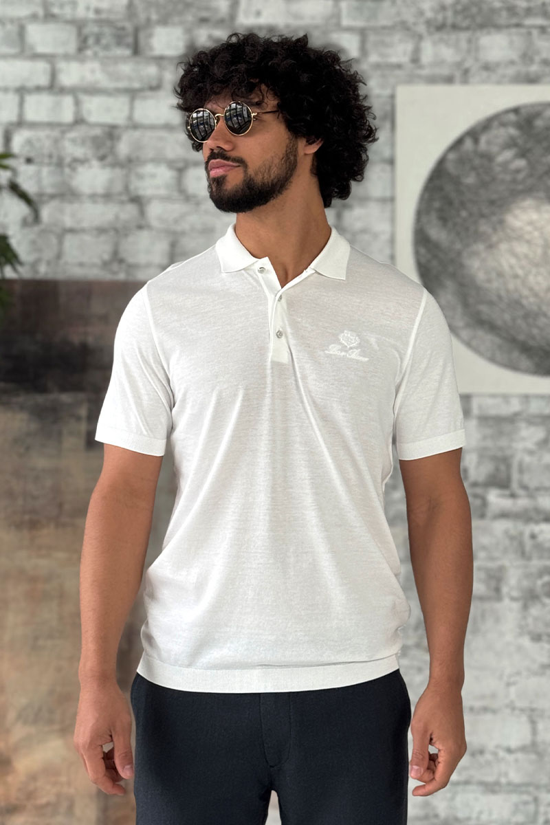 Loro Piana Мужское белое поло