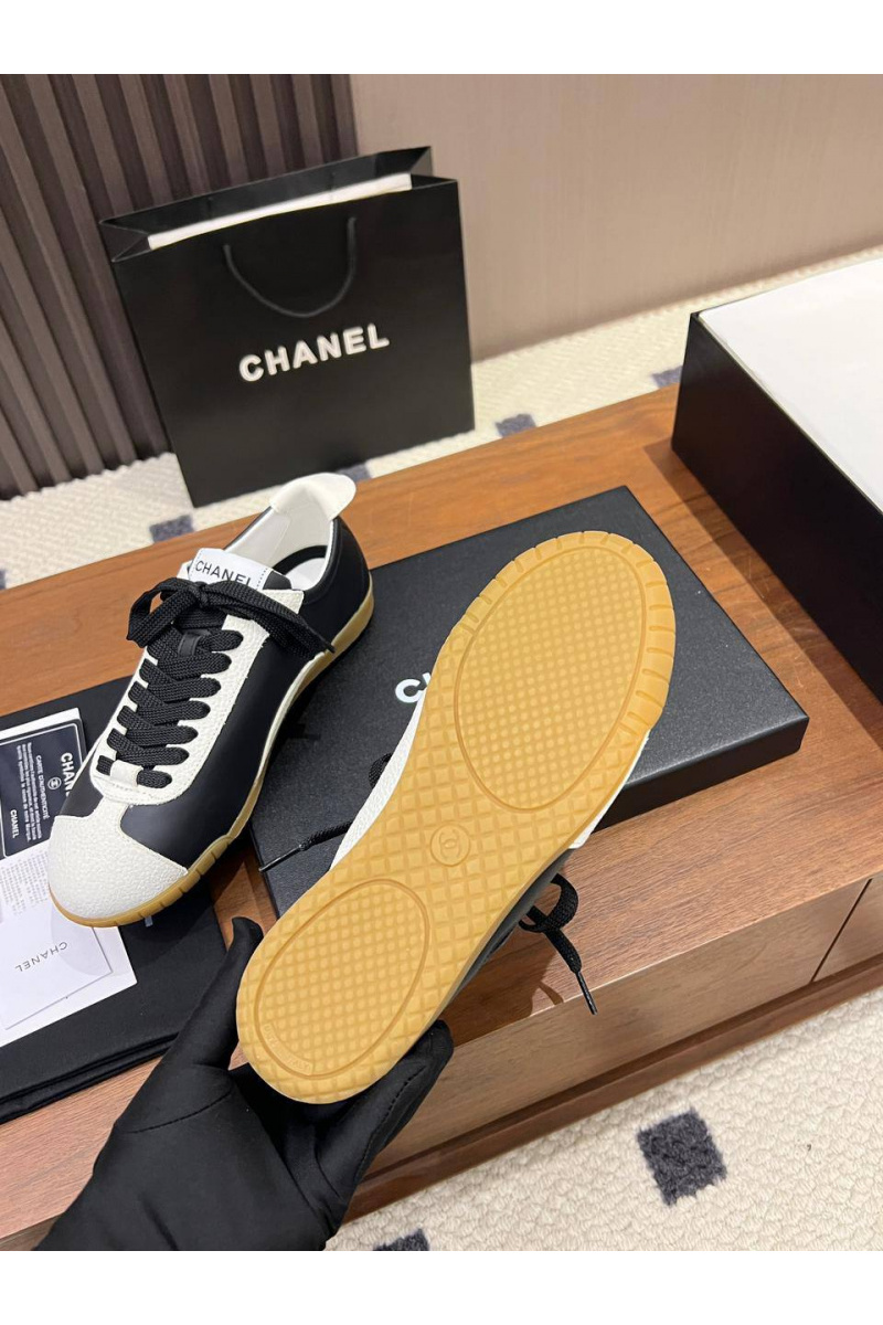 Chаnеl Женские кожаные кроссовки premium