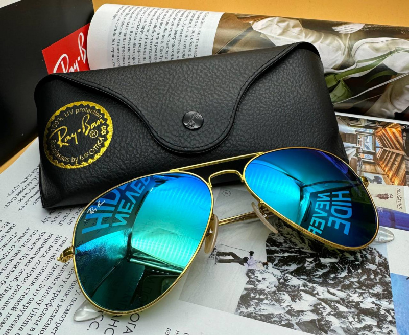 Ray Ban Солнцезащитные очки Aviator Large Metal - Blue Mirrored
