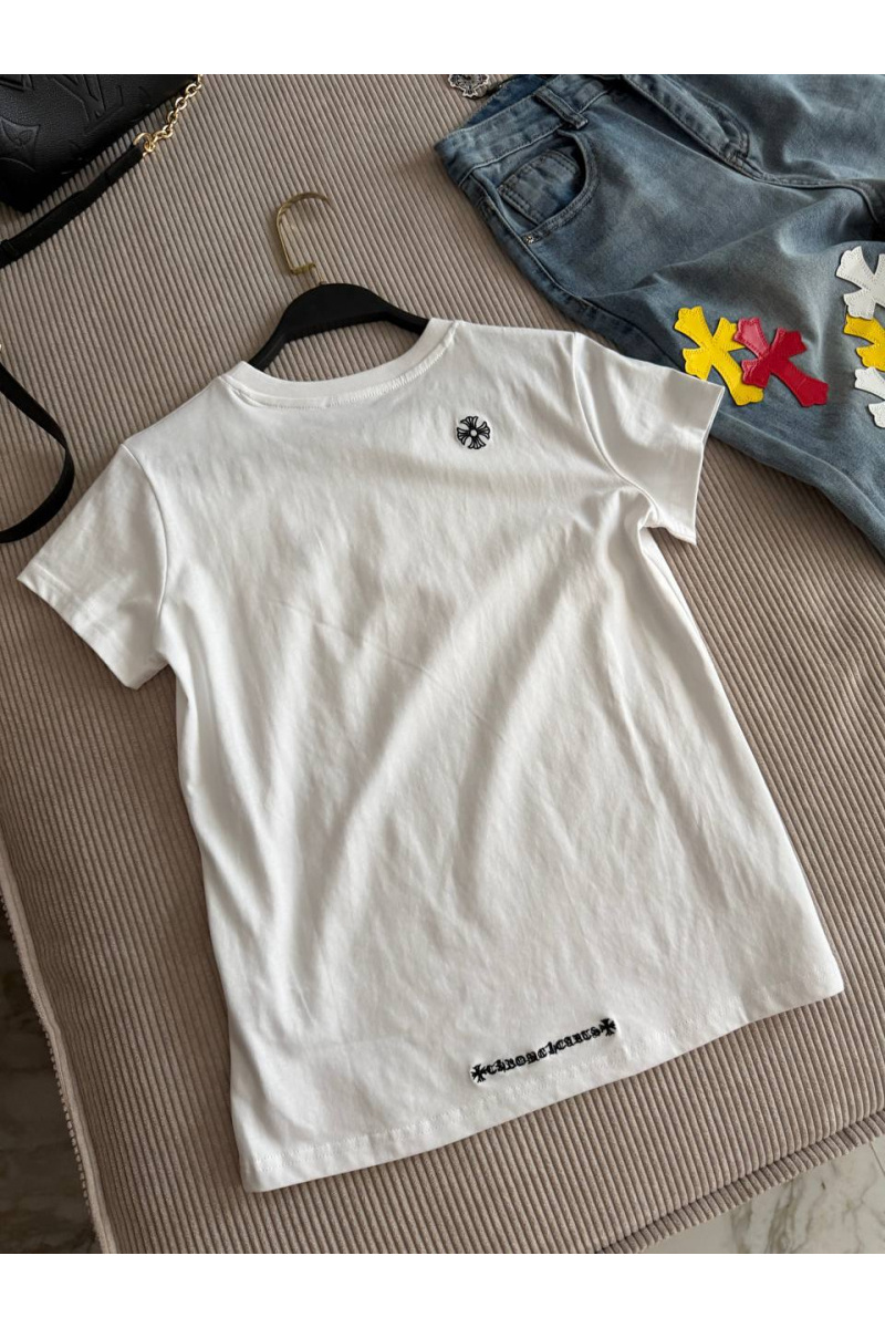 Chrome Hearts Женская белая футболка premium
