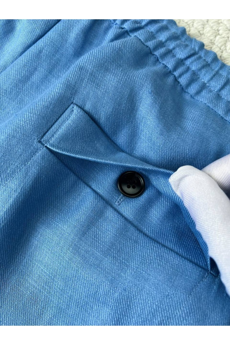 Zegna Льняные шорты синего цвета premium