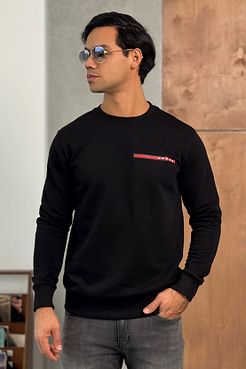 Мужской чёрный свитшот Linea Rossa logo