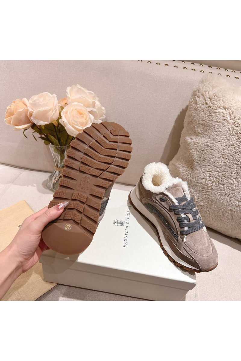 Designer Женские замшевые кроссовки с мехом Premium