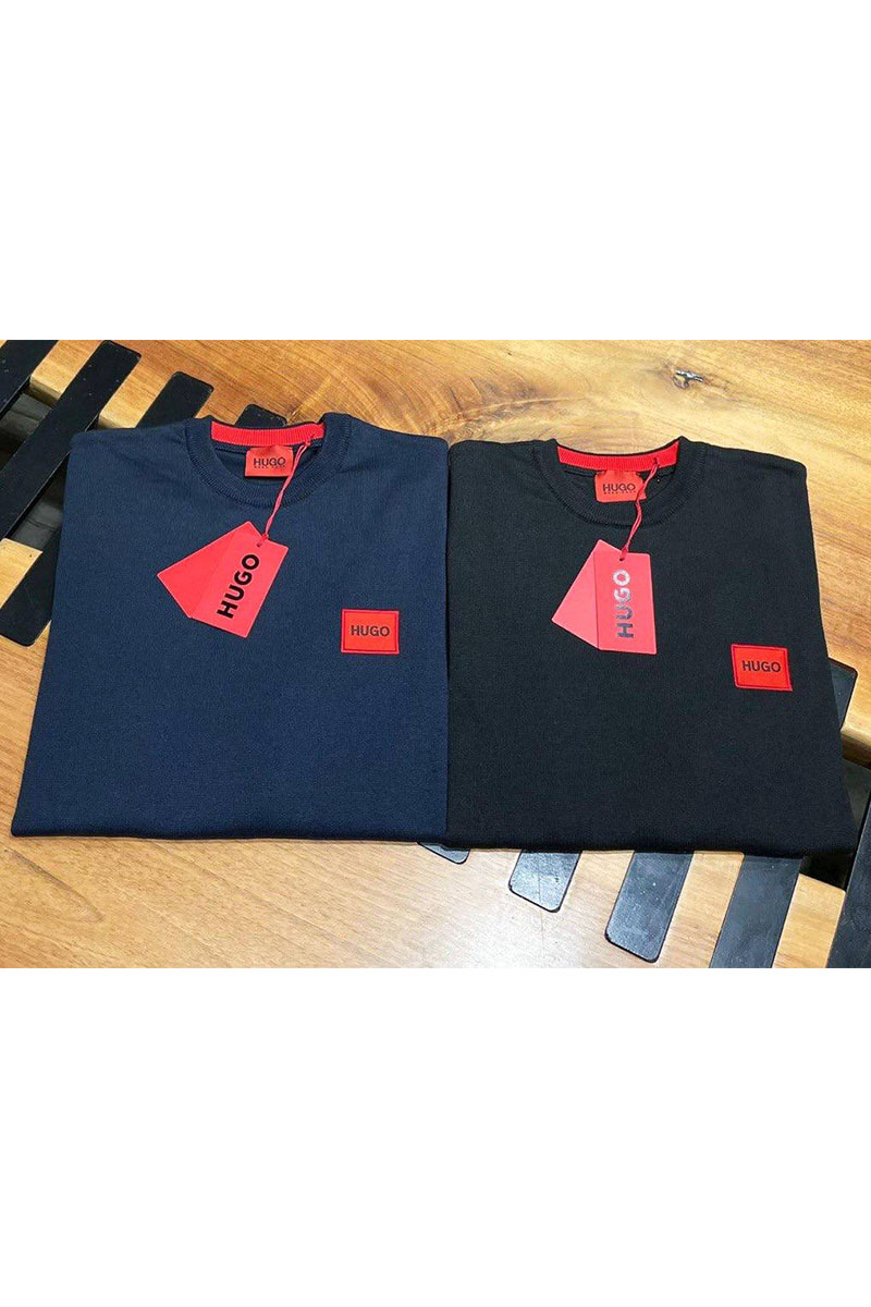 Hugо Воss Тёмно-синий мужской джемпер red logo label
