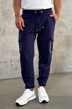 Мужские штаны фиолетового цвета side pocket
