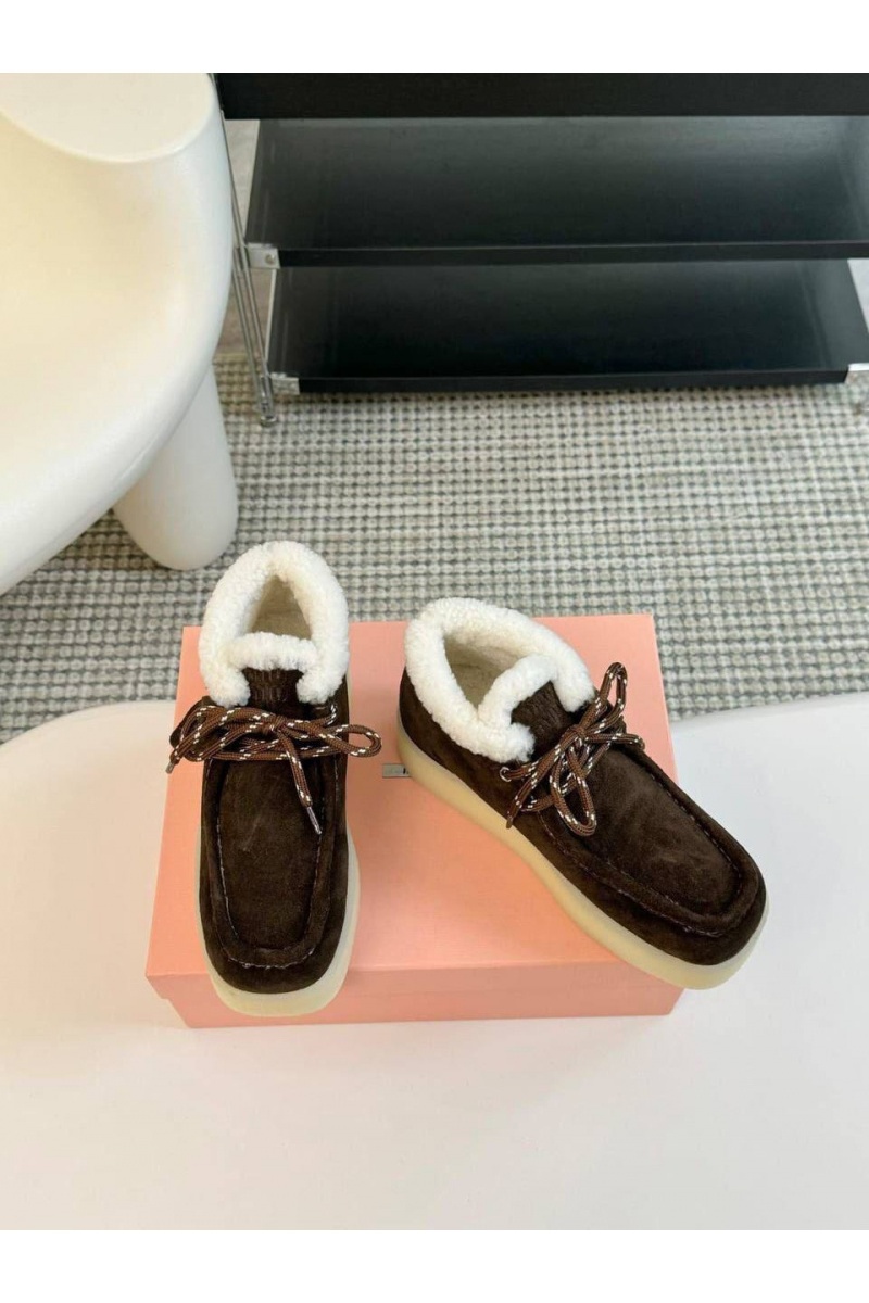 MIU MIU Женские замшевые лоферы с мехом premium