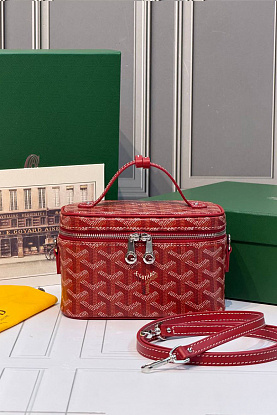 Кожаная сумка Goyard Muse Mini Vanity ​premium 16,5x10,5x8 см