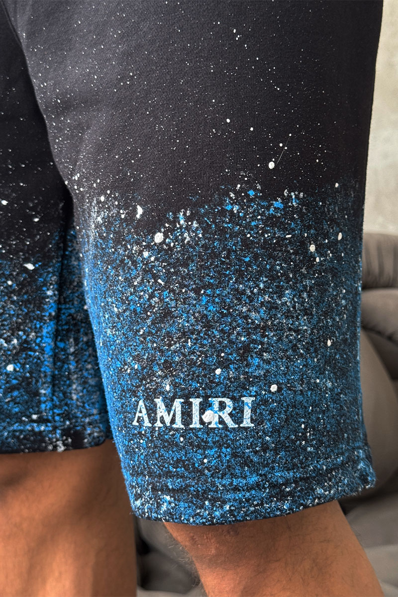 Amiri Мужские чёрные шорты paint splatter
