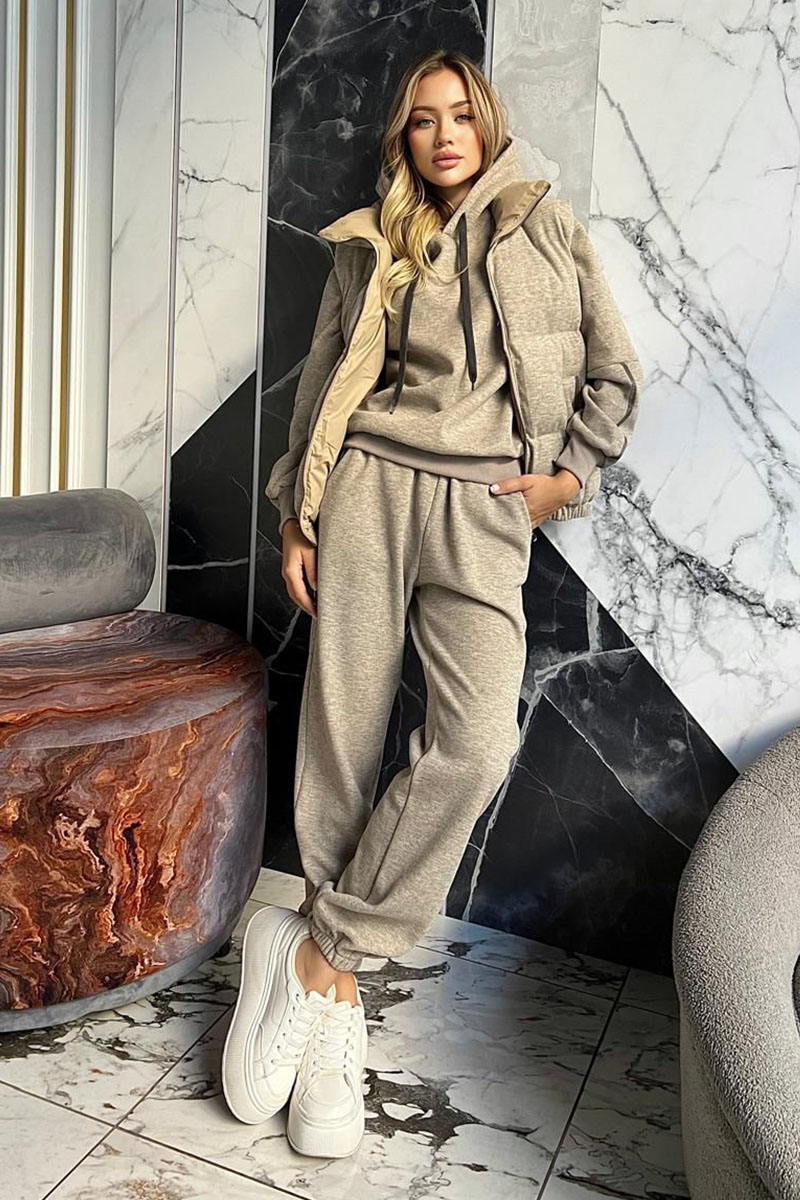 Designer Женский бежевый костюм тройка 