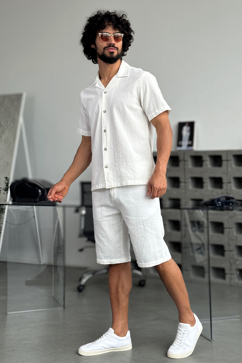 Loro Piana Мужская рубашка белого цвета