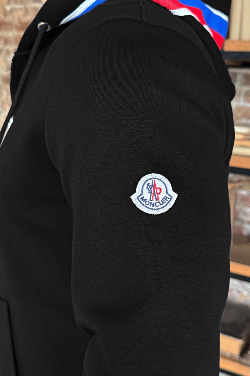 Moncler Чёрный спортивный костюм striped logo 