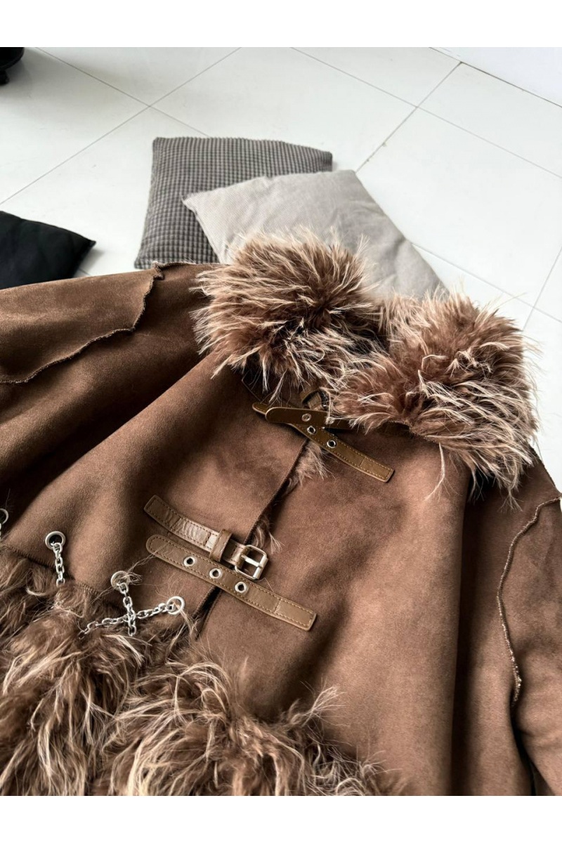 Designer Clothing Женская дубленка коричневого цвета