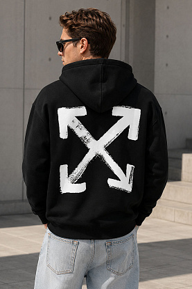 Худи чёрного цвета "Arrow" logo-print