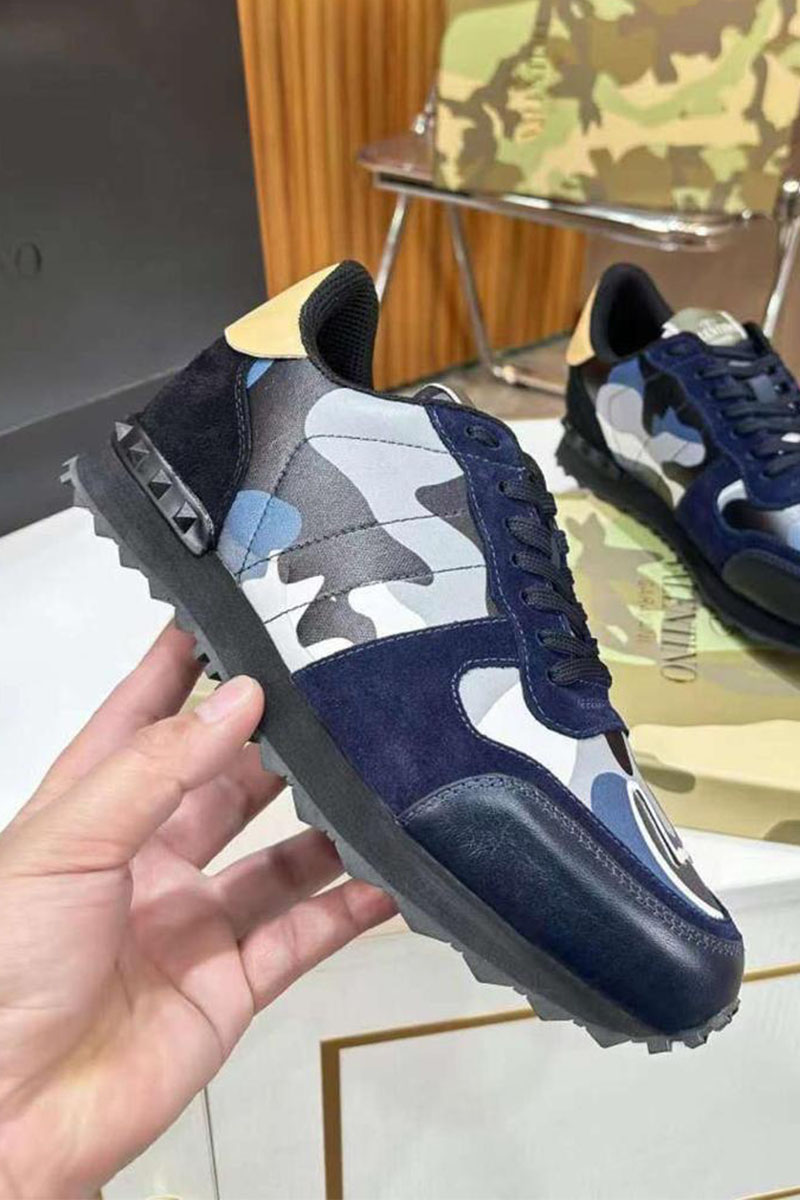 Valentino Комбинированные кроссовки Rockrunner - Navy