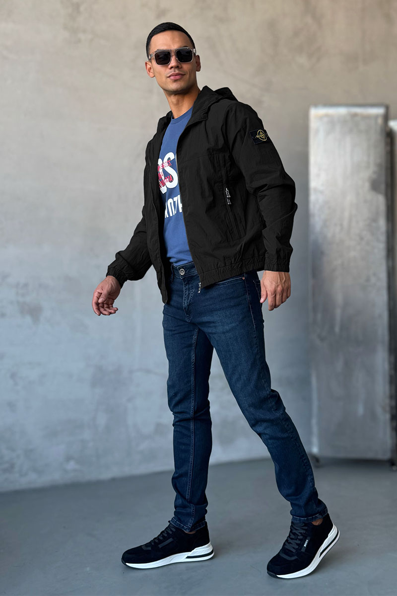 Stone Island Куртка чёрного цвета compass-patch 